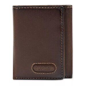 NIB MEN'S COLUMBIA RFID EXTRA CAPACITY TRIFOLD LEATHER WALLET